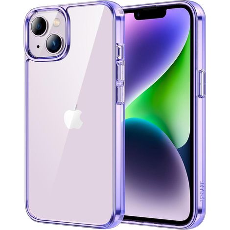 Hülle iPhone 14 Stoßfest Transparent NieVergilbung Dunkellila (1/5)