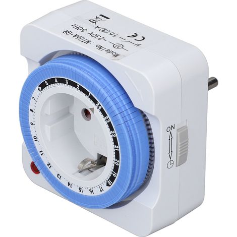 Minuterie programmable prise mécanique 24h pour lampe, interrupteur horaire automatique à brancher (1/5)