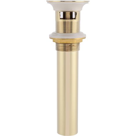 Robinetterie de vidage pop-up en laiton G1-1/4" pour lavabo salle de bain avec trop-plein (Or Zirconium) (1/5)