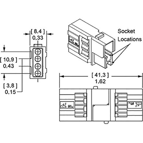 Hochstrom-Batteriesteckverbinder für 15 - 45 A 1327G16FP Gelb APP Inhalt: 1 St.