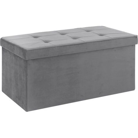 Pouf Contenitore In Velluto Rettangolare Moderno Panca Fondo Letto Cassapanca Soggiorno Panchina Per Ingresso Scarpiera Sgabello Panca Moderna Grigio