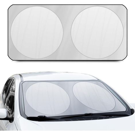 Pare-soleil avant pliable argenté 150 x 80 cm. Protège l'intérieur de la voiture des rayons directs du soleil. Fabriqué en polyester.