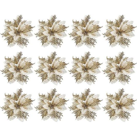 12 faux poinsettias (1/3)