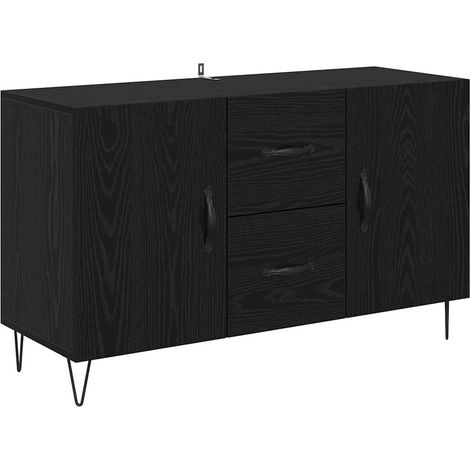 Vitrina Roble Negro 100 x 36 x 60 cm Madera contrachapada vidaXL