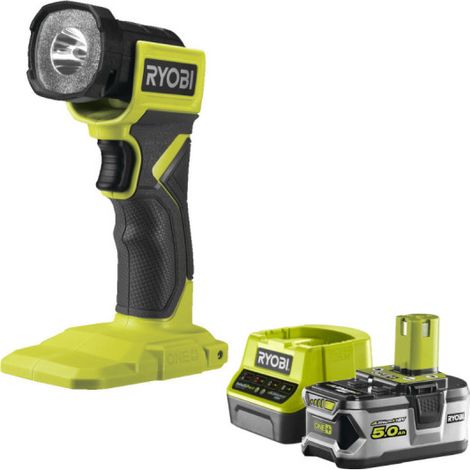 Pack RYOBI Lanterne LED à tête orientable 280 Lumens 18V One+ RLF18-0 - 1 Batterie 5.0Ah - 1 Chargeur rapide RC18120-150 (1/5)