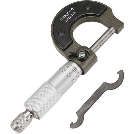 Micromètre métrique 0-25 mm en acier au carbone, micromètre extérieur, outils de précision, jauge micrométrique, compteur AC (1/2)