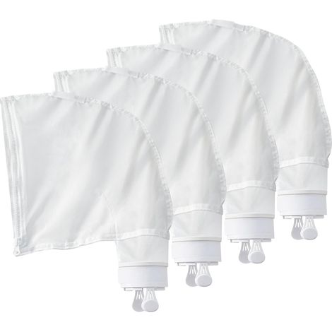 4er-Pack Nylon-Netz-Pool-Reinigungsbeutel für Pool-Staubsauger, Allzweckbeutel mit Reißverschluss, Pool- und Spa-Teil, kompatibel mit Polaris 280, 480, Filterbeutel