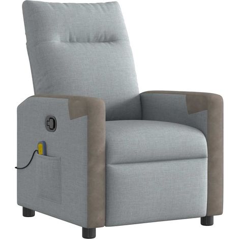 Maison Exclusive - Massagesessel Hellgrau Stoff