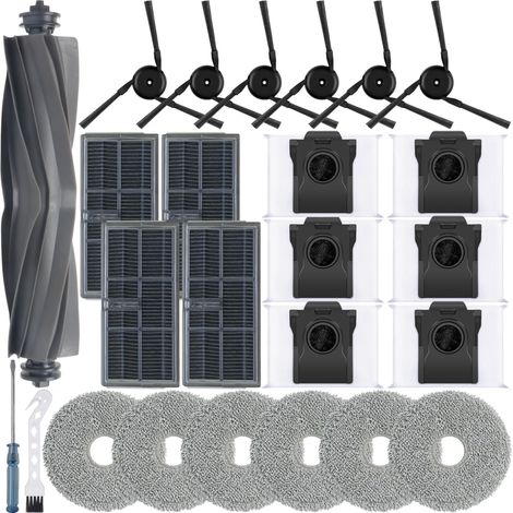 25 Stück Zubehör für Dreame X40 Ultra Complete/L40 Ultra/L10s Ultra Gen 3 Roboter Saugroboter,1 Hauptbürste,4 Filter,6 Wischpad,6 Seitenbürsten,6 Staubbeutel,Ersatzteile Zubehör für Dreame (1/5)