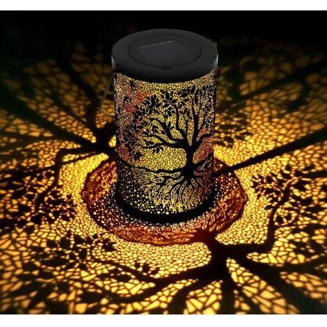 Lanterne Solaire Exterieur Jardin, Lampe Solaire Exterieur Decorative, Suspendre/ Poser, Imperméable IP44, pour Balcon, Jardin (Arbre) [Classe énergétique A+] (1/5)