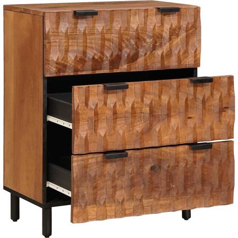 vidaXL Sideboard Acacia Brown Finish 60 x 33 x 75 cm Solid Mango Wood (1/4)