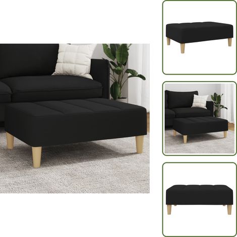 Confort - vidaXL Repose-pied noir 77x55x31 cm tissu - Tissu (1/5)