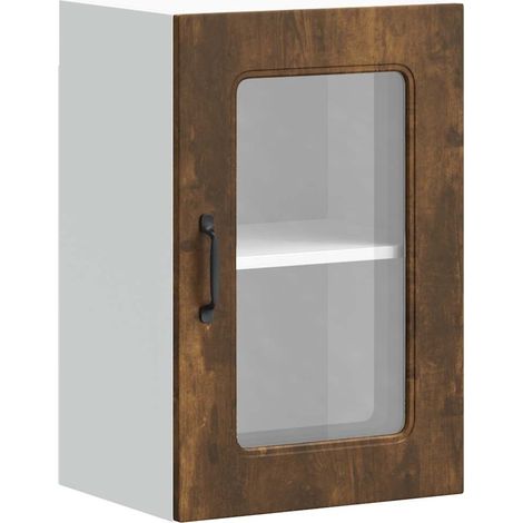 Maison Exclusive - Pensile da Cucina con Porta in Vetro Kalmar Rovere Fumo