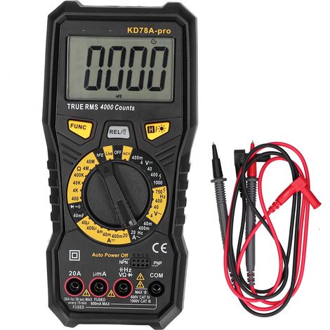 Multimètre numérique multifonction True RMS LCD intelligent à gamme automatique, capacimètre sans contact KD78A-pro (1/5)