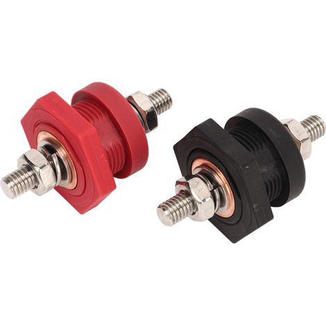 Connecteurs batterie à travers panneau 1 paire 3/8 pouce noir rouge 440A positif négatif borne à vis pour voiture bateau (1/5)