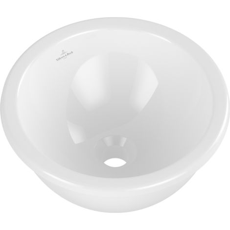 Vasque 39 x 39 ronde à encastrer par-dessous VILLEROY ET BOCH Loop & Friends TitanCeram stone white avec trop plein