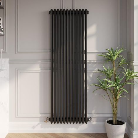 1600x560mm Triple Bar Traditional Colosseum Radiator Black Vertical Column (1/5)