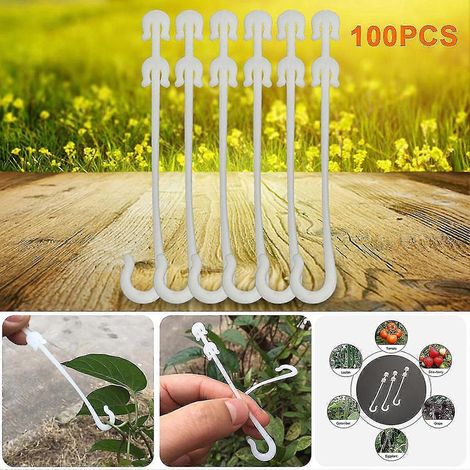 100 clips de support pour tomates, légumes et fruits, crochets de tige en forme de J pour le jardinage et le tressage des plantes grimpantes