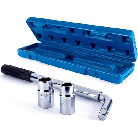 Clé De Roue Voiture RéTractable, à Molette TéLescopique Avec Douilles Standard 17/19mm Et 21/23mm, AntidéRapant, Durable, Pour Voiture/Camionnette/Camion Pneu Secours Panne D'Urgence Etc - (1/5)