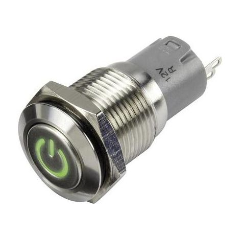 TRU COMPONENTS 1303013 LAS2GQF-11DT/G/12V/S/P Pulsante 48 V/DC 2 A 1x Off / (On) Momentaneo Verde IP65 1 pz.