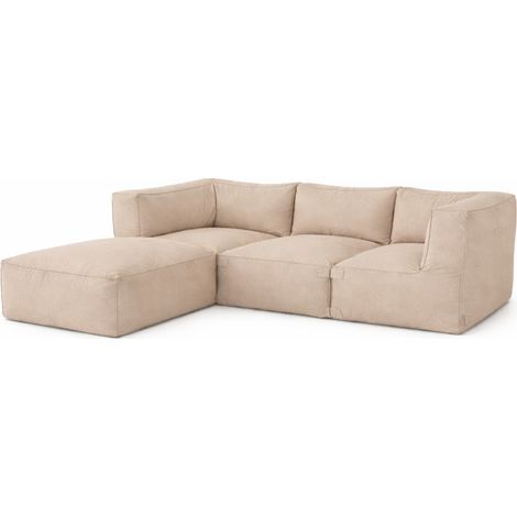 Salotto da giardino modulare da 4 posti beige in tessuto idrorepellente PRAIANO (1/5)