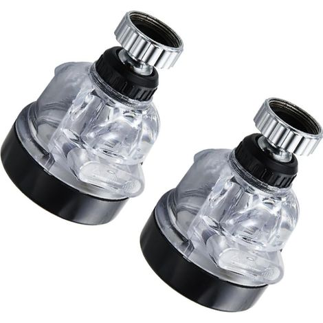 Pulvérisateur à Tête de Robinet 2 Pièces, Haute Pression, Rotation 360°, Matériau Abs et Acier Inoxydable, Accessoire pour Robinet Cuisine et Salle de Bain (1/5)