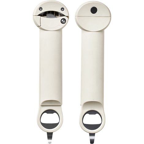 Ouvre-bouteille télescopique en acier inoxydable - Outil multifonctionnel pour capsuler les bouteilles - Accessoire ouvre-boîte magnétique - Ouvre-bouteille de cuisine - Blanc cassé (1/5)