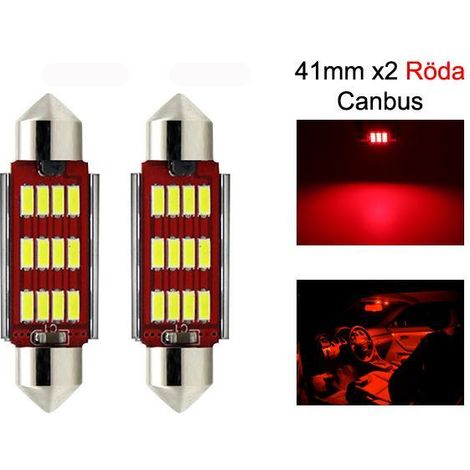 Ampoule LED rouge Canbus C5W 41 mm SV8.5 feston, lot de 2, 12 V (1/5)