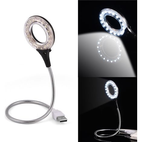 Universelle, hochhelle, tragbare USB-LED-Lampe mit 18 LEDs für PC/Laptop (schwarz) (1/5)