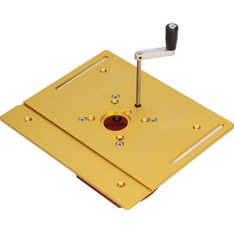 Surélévateur de défonceuse à levage manuel en alliage aluminium acier inoxydable base de table plongeante avec manivelle 240x200mm (1/5)