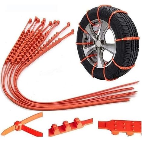 Corlidea Schneeketten, 40PCS Universal Auto Schneeketten, Anti-Rutsch-Ketten Für Autos SUV LKW PKW, Reifenbreite 160-270mm