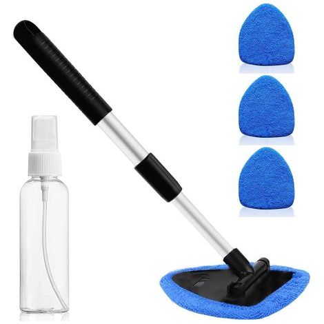 Nettoyeur Pare Brise Voiture Brosse Nettoyage Pare Brise Intérieur Longue Poignée Nettoyant Pare Kit de Nettoyage Pare Brise pour Fenêtres, Miroirs (1/5)