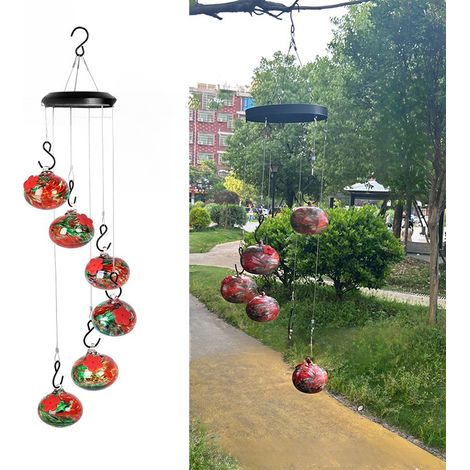Mangeoire à colibris suspendue d'extérieur, mangeoire à oiseaux, décoration de jardin [rouge] (1/5)