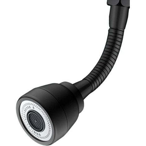 3 Modes Tête Douchette Evier Cuisine,360 Degrés Embout Robinet Cuisine Douchette,Adaptateur Economiseur D'eau ,Aérateur de Robinet Pivotant(Noir) (1/4)