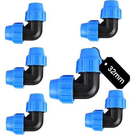 Lot de 6 connecteurs coudés de 32 mm à 32 mm, connecteurs de tuyau à tuyau, raccords de tuyau polyvalents pour PPR, PE, PVC et autres tuyaux d'eau (1/5)
