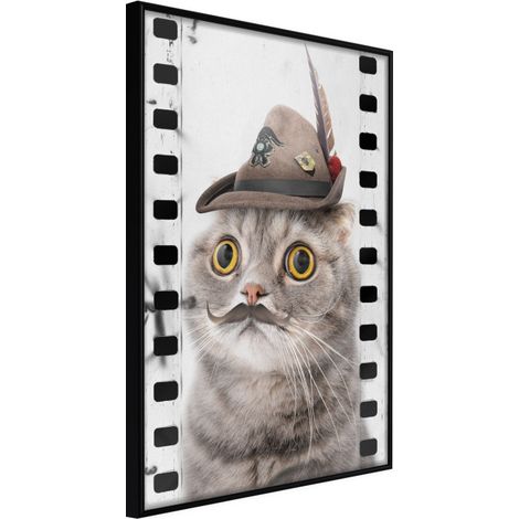 Affiche Murale Encadrée "Dressed Up Cat" 30 x 42 cm Noir