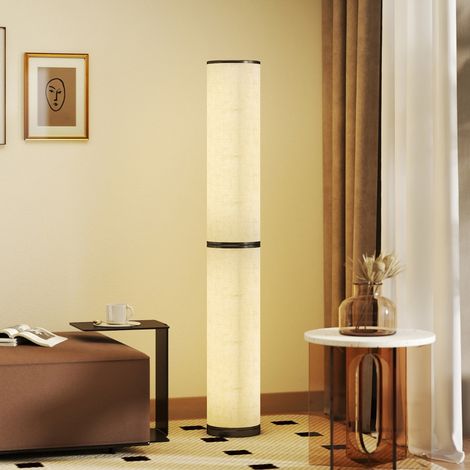Lampadaire LED, lampadaire sur pied salon à intensité variable, télécommande magnétique, Ø 20 x 135 cm, beige