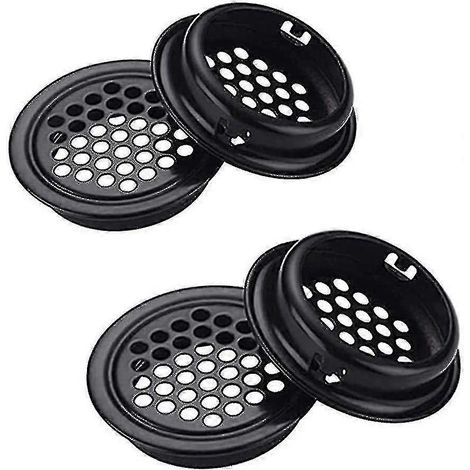 Lot de 6 grilles d'aération rondes en acier inoxydable de 60 mm pour placards (1/4)