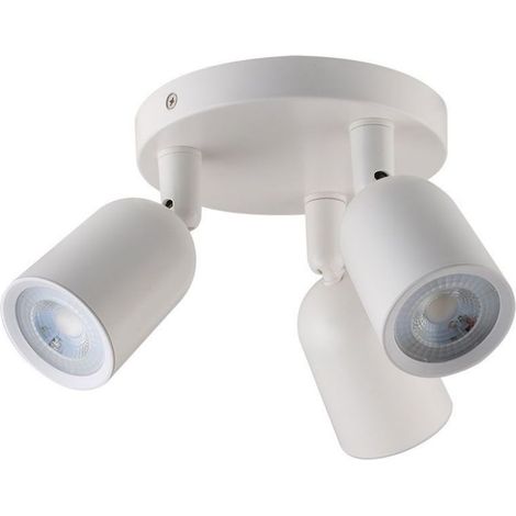 Support de spot LED triple V-TAC, montage au plafond rond, 3 spots GU10 réglables, couleur blanche