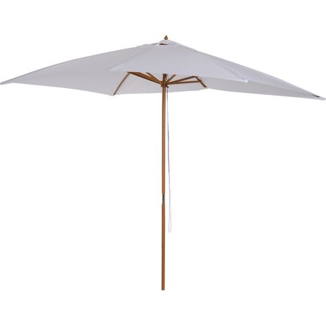 Ombrellone da Giardino 2x3m Legno Laccato Bianco avec Copertura Rimovibile