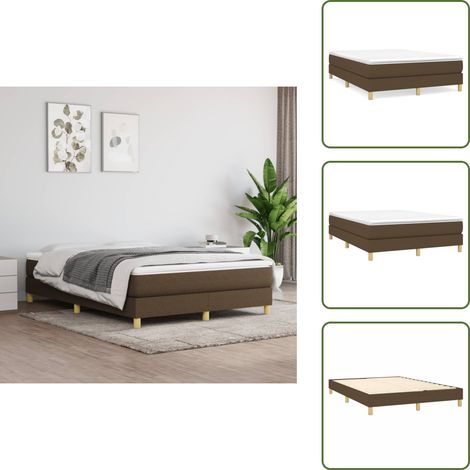 Boxspringbett mit Matratze Dunkelbraun 140x190 cm Stoff - Boxspringbett - Doppelbett - Bettenrahmen - Matratze - Matratzenauflage (1/5)