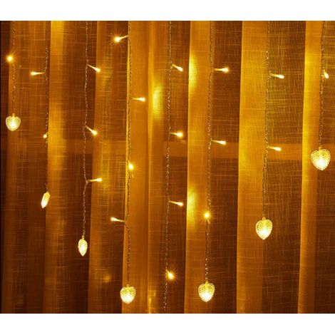 Tenda Catena Luminosa Cuore Luce LED Stringa 5 MT Decorazioni Natalizie Naturale (1/5)