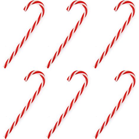 Lot de 6 décorations sucres d'orge Rouge & Blanc de 15cm pour Noël-Fei Yu (1/5)