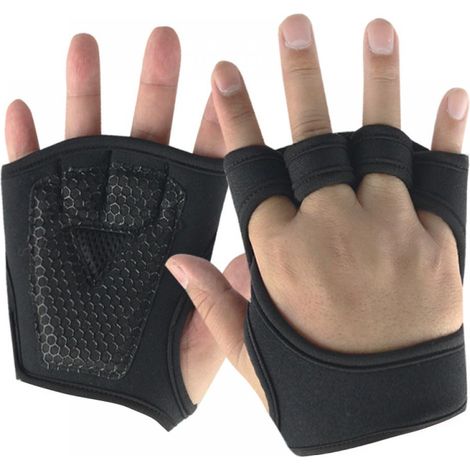 2 paires de gants de fitness, antidérapants, demi-doigts, pour entraînement en salle, yoga et musculation (1/5)