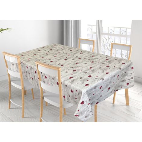Tovaglia Per Salotto Cucina Tavolo 100% Cotone Made In Italy Happy RP, misura140x140coloreHappy (1/4)