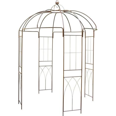 Rosenpavillon Metall 270 Höhe Rankhilfe Rankgitter Rosenbogen aus Eisen, 270 x 200 x 200 cm, Gartenlaube, romantischer Gartenpavillon für Kletterpflanzen, Jasmin Hochzeitsbogen (1/5)