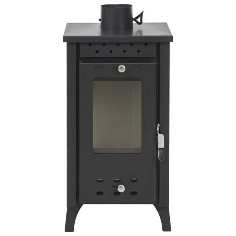 Stufa a legna in acciaio Mg100 Potenza 8,5 Kw porta con vetro L33xP38,5xH74 Nera (1/4)