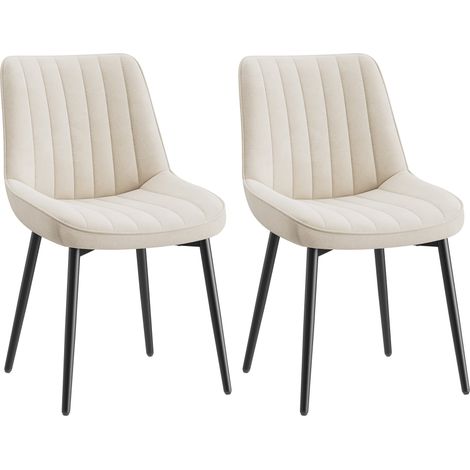 2er-Set Esszimmerstühle, großzügig gepolsterte Sitzfläche und ergonomische Rückenlehne für dauerhaften Alltagskomfort, Beige (1/5)