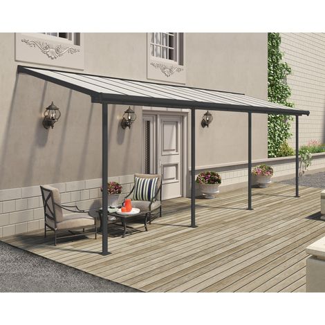 Canopia Sierra Pergola Addossata in Alluminio  2.3X6.7 m Grigio (1/4)