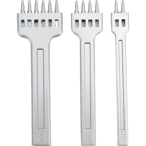 Leather Prong 2 Teeth 4 Teeth 6 Teeth Zinc Alloy White Fine Shine Large Orifice Discharge Mirror Finish Stitching Prong5mm (1/5)